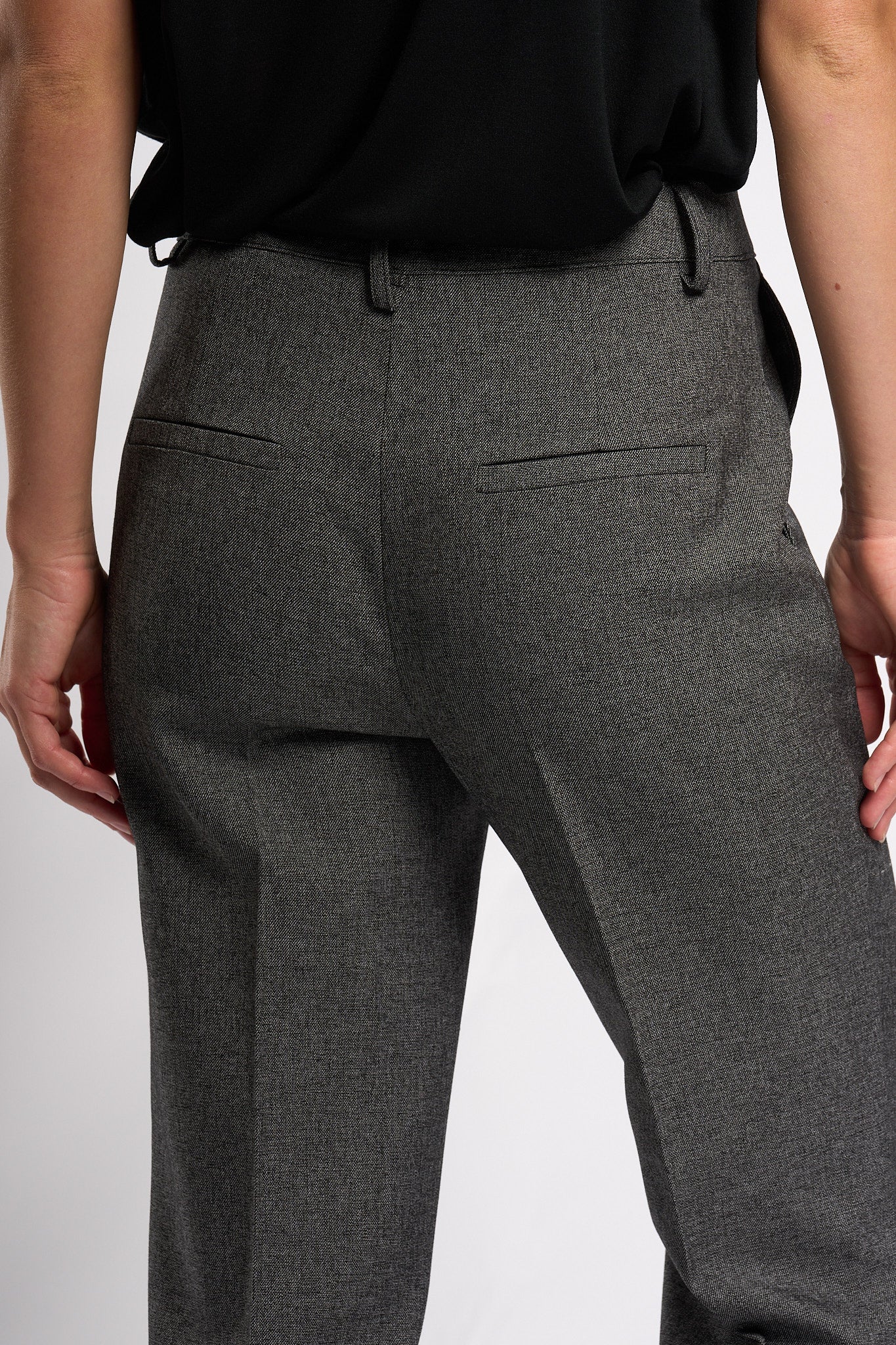 Olla pareg Pantalone Zampa Grisaglia Grigio Donna-6