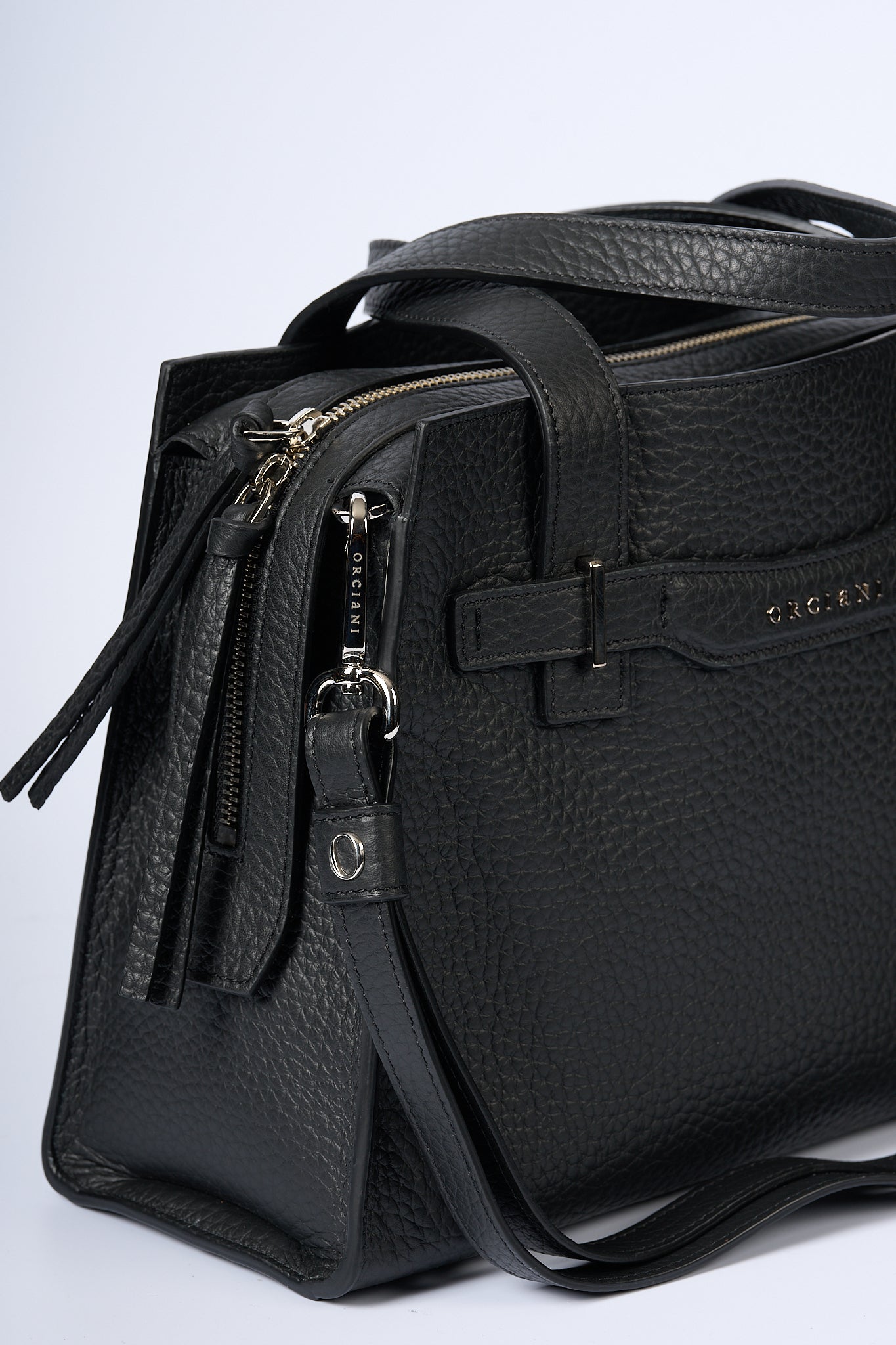 Orciani Borsa Posh a Mano Nero Donna-2