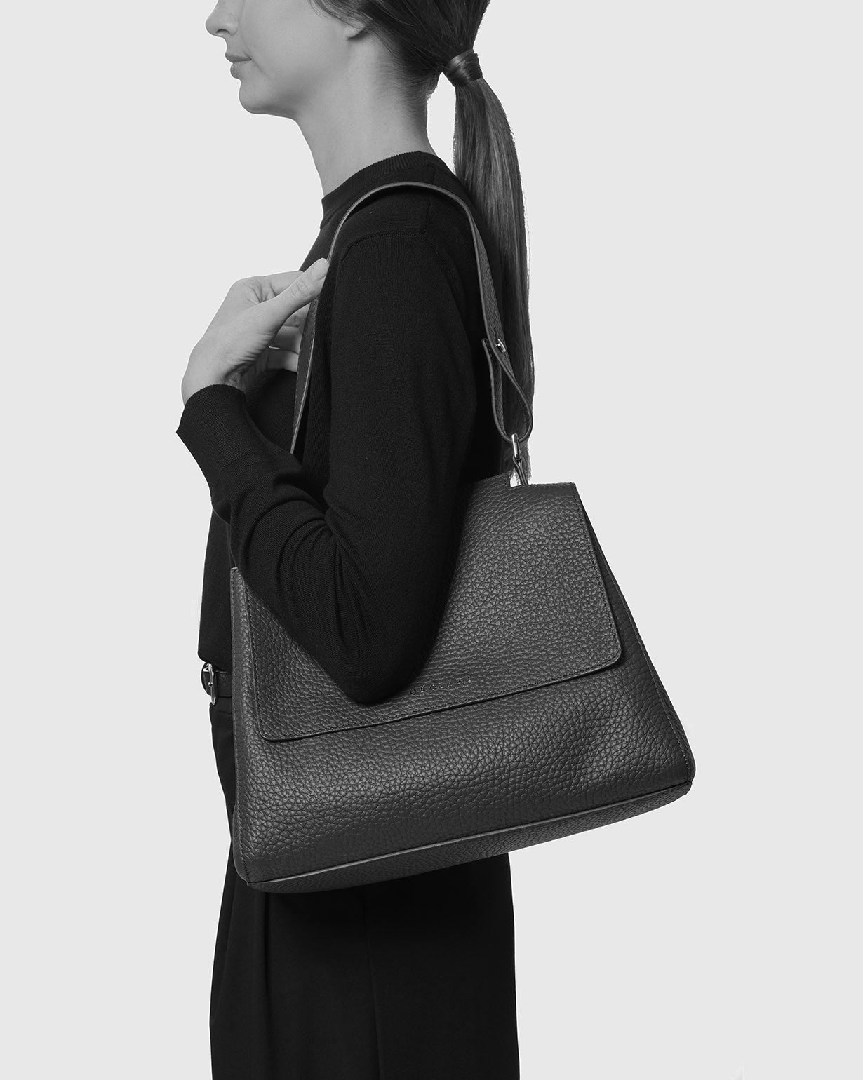 Orciani Borsa Sveva Media Soft Taupe Donna-4