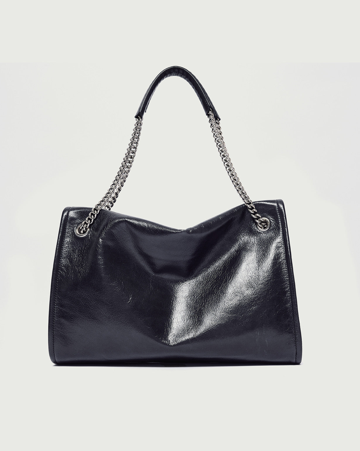 Orciani Borsa Venus Pelle Lucida Nero Donna-3