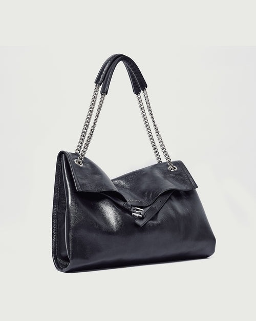 Orciani Borsa Venus Pelle Lucida Nero Donna-2