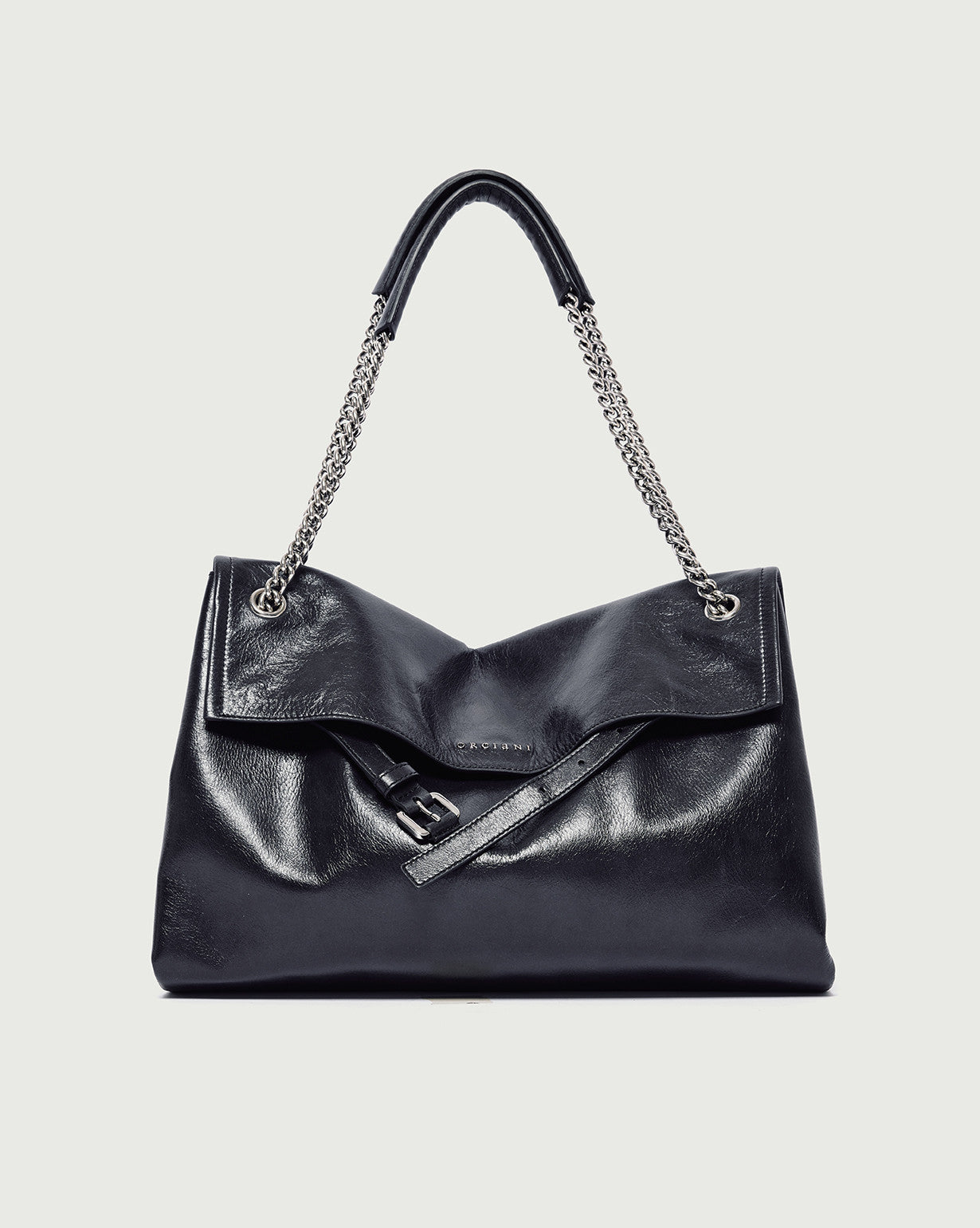Orciani Borsa Venus Pelle Lucida Nero Donna-1