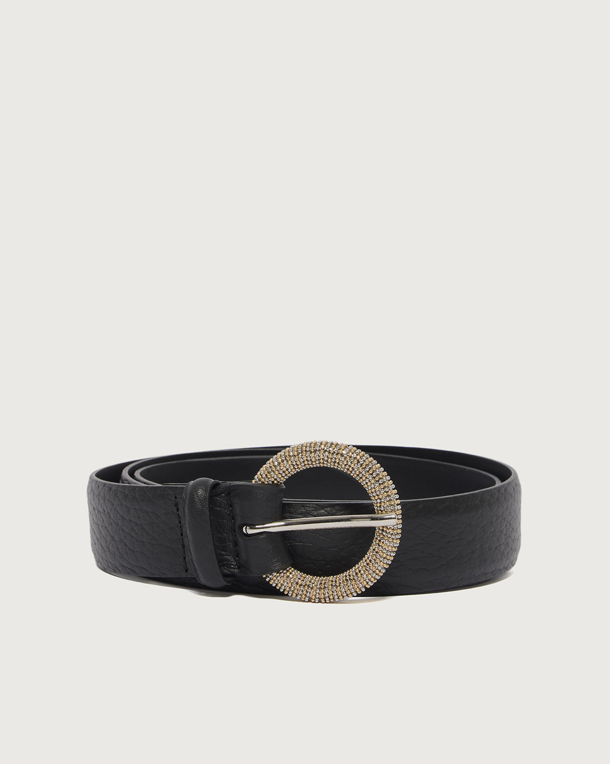 Orciani Belt Round Buckle Black Women-1
