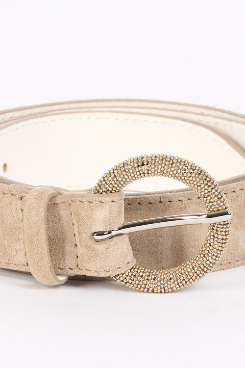 Orciani Cintura Fibbia Tonda Suede Sabbia Donna-2