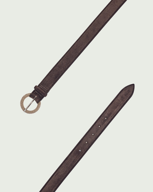 Orciani Cintura Icon Micro Chain Suede Testa di moro Donna-2