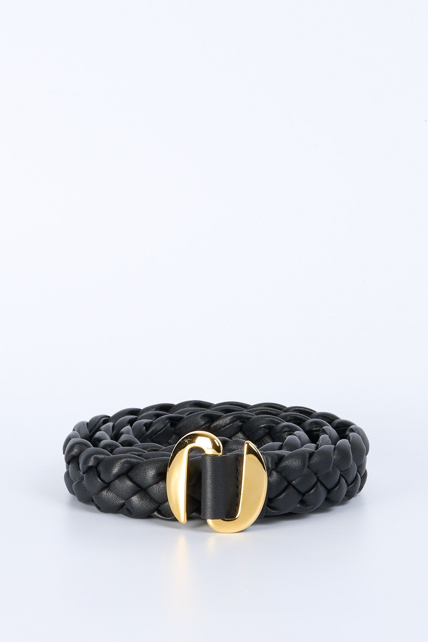 Orciani Black Braided Belt Women-1