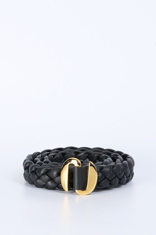 Orciani Cintura Intrecciata Nero Donna