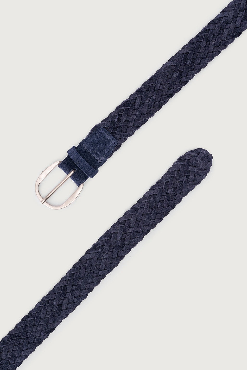 Orciani Cintura Intrecciata Suede Blu Uomo-2