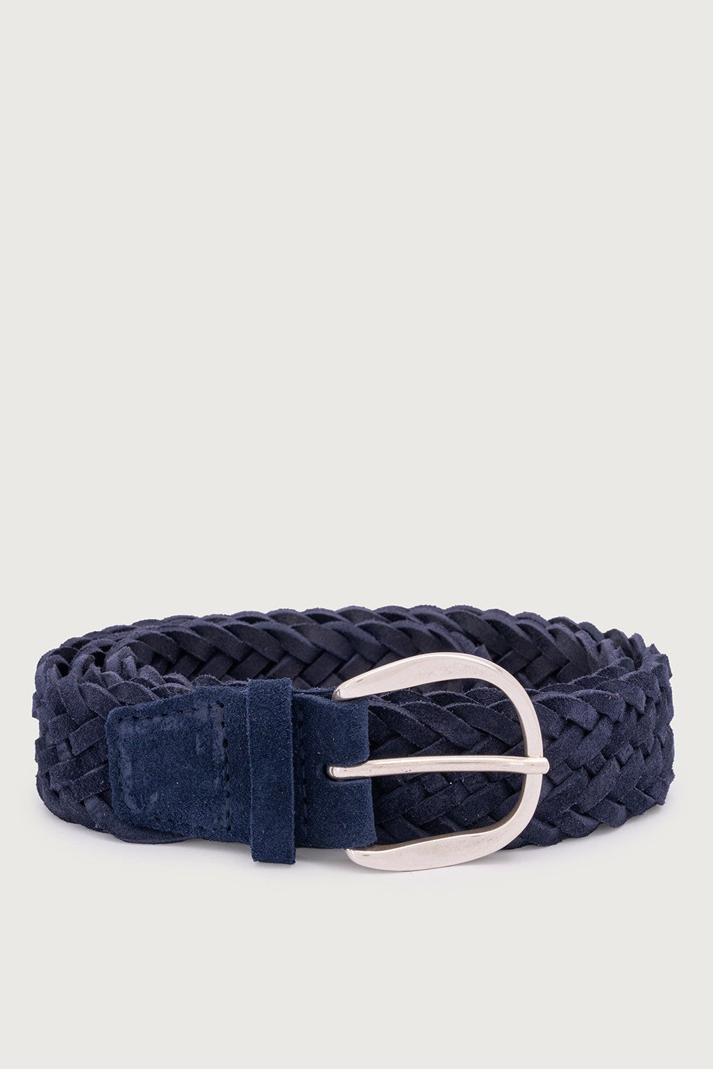 Orciani Cintura Intrecciata Suede Blu Uomo-1