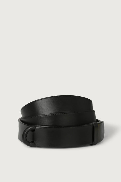 Orciani Men's Black Leather Nobuckle Belt