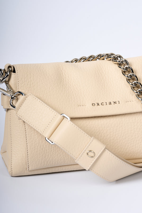 Orciani Women's Longuette Clutch with Chain Ivory-2