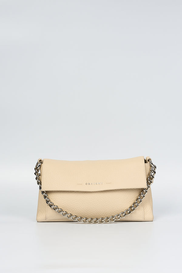 Orciani Women's Longuette Clutch with Chain Ivory