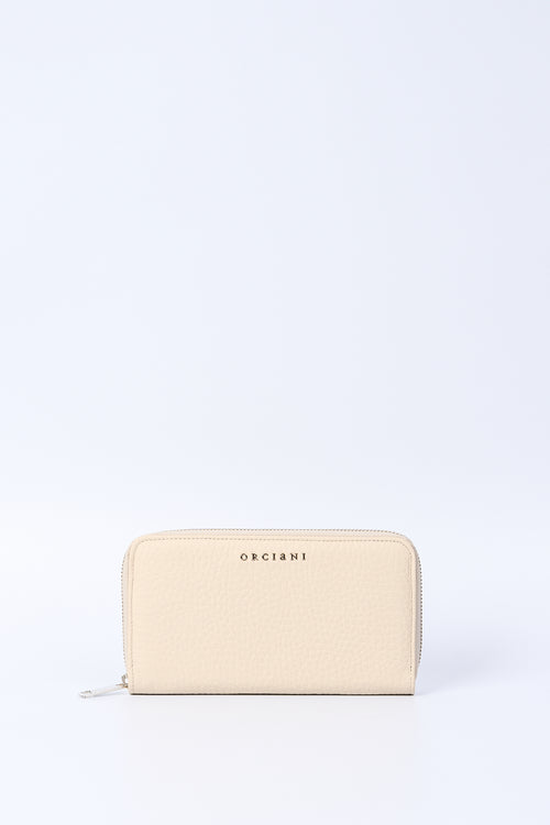 Orciani Large Zip Around Wallet Ivory Woman