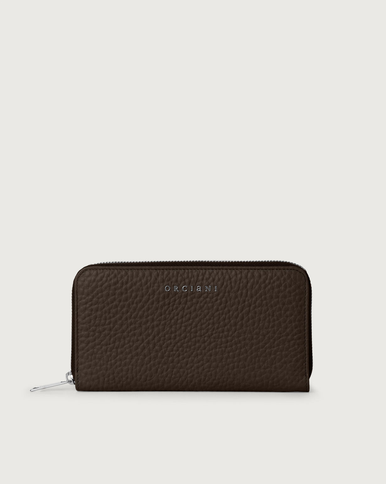 Orciani Large Zip Around Wallet Dark Brown Woman-1