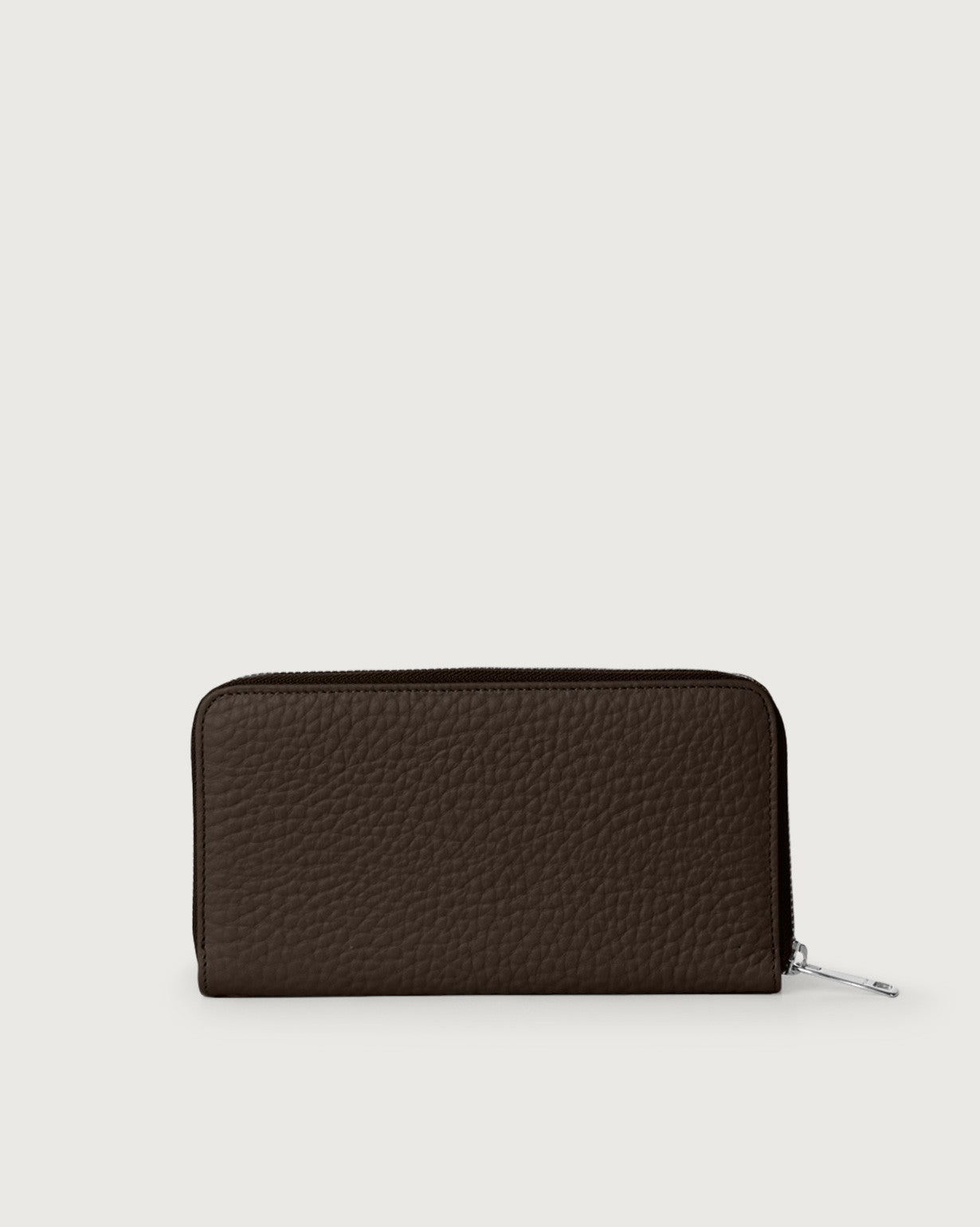 Orciani Large Zip Around Wallet Dark Brown Woman-3