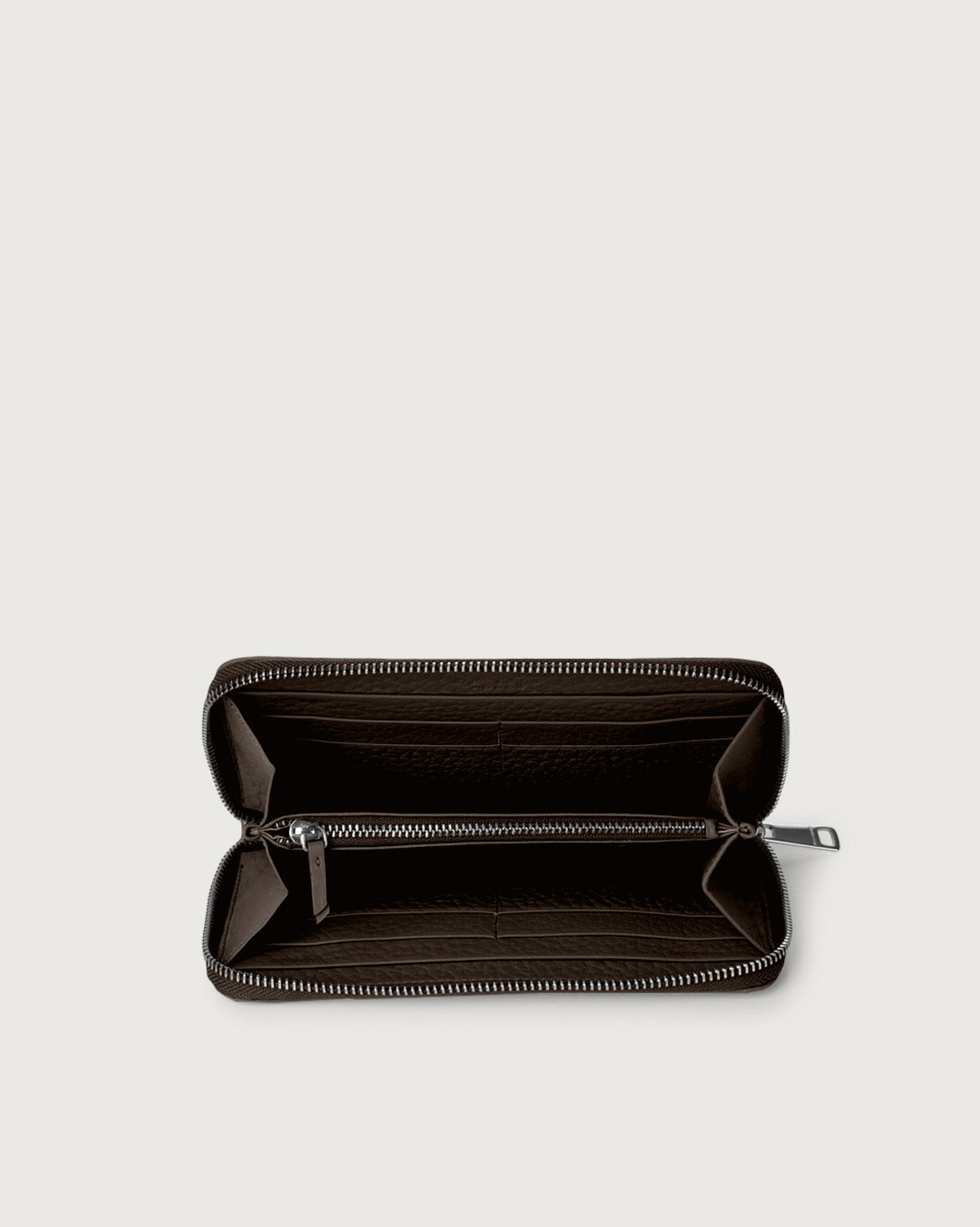 Orciani Large Zip Around Wallet Dark Brown Woman-2