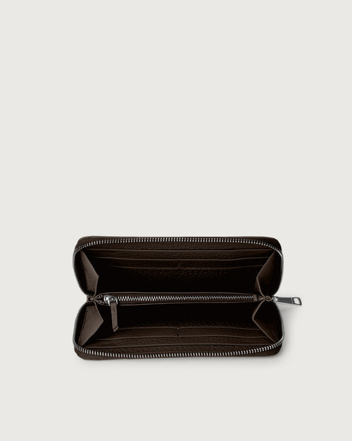Orciani Large Zip Around Wallet Dark Brown Woman-2