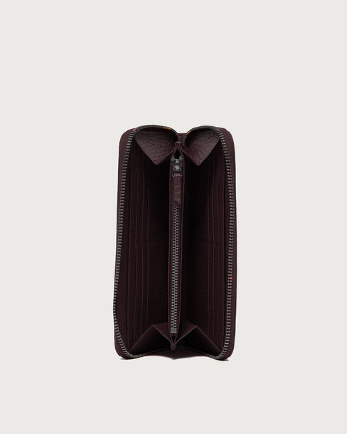 Orciani Portafoglio Zip Around Soft Bordeaux Donna-2