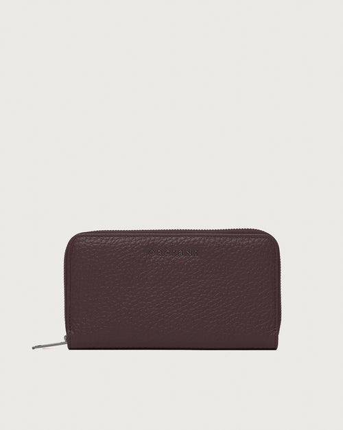 Orciani Portafoglio Zip Around Soft Bordeaux Donna