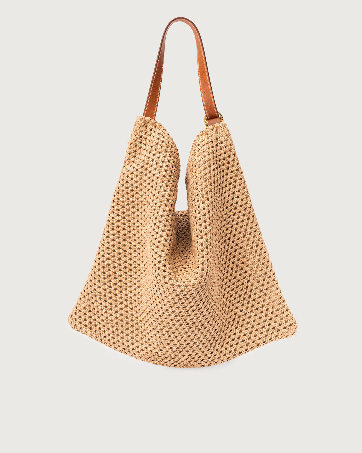 Orciani Sacca Todo Large Crochet Rafia Cuoio Donna-4