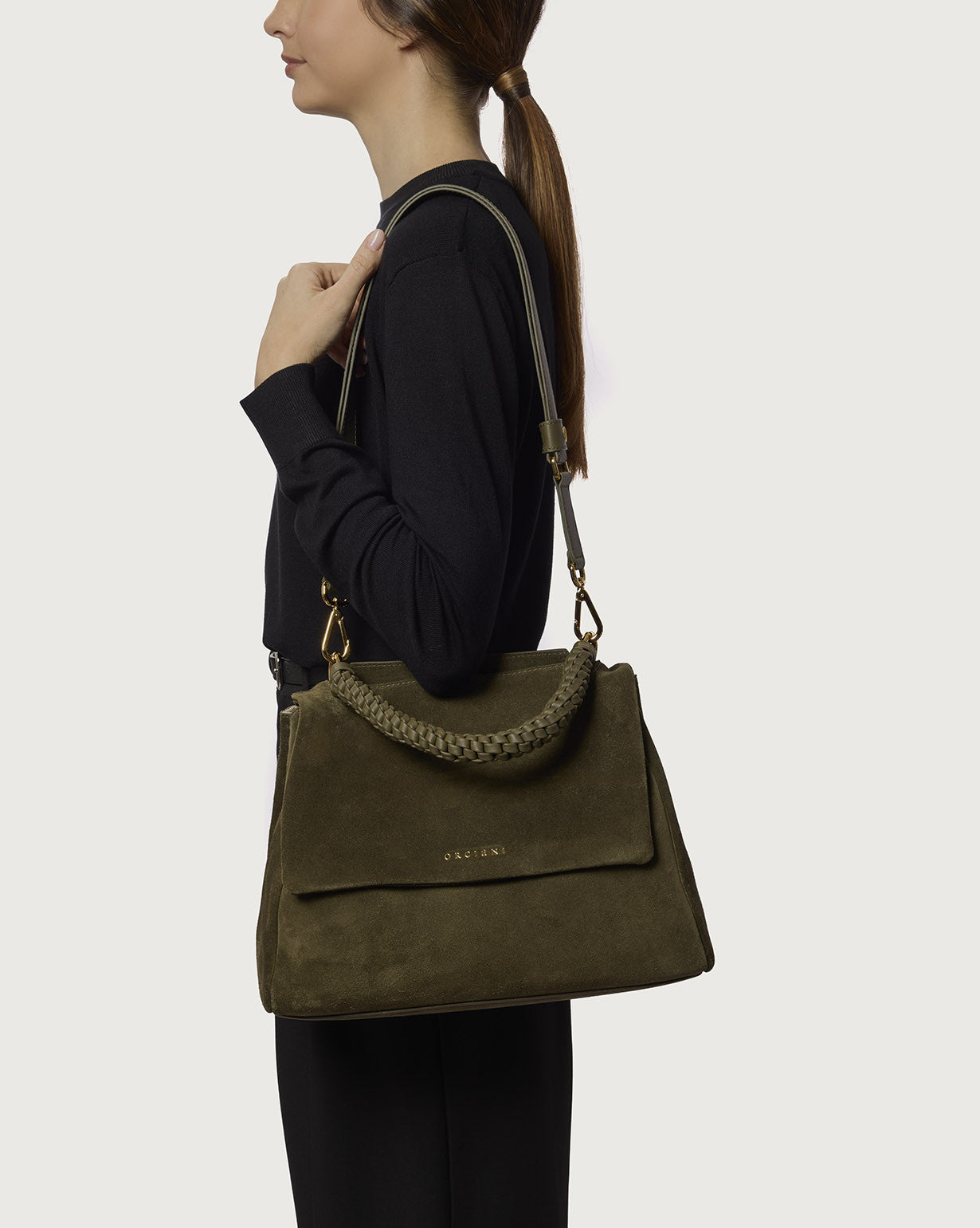 Orciani Sveva Media Suede Verde Bosco Donna-4