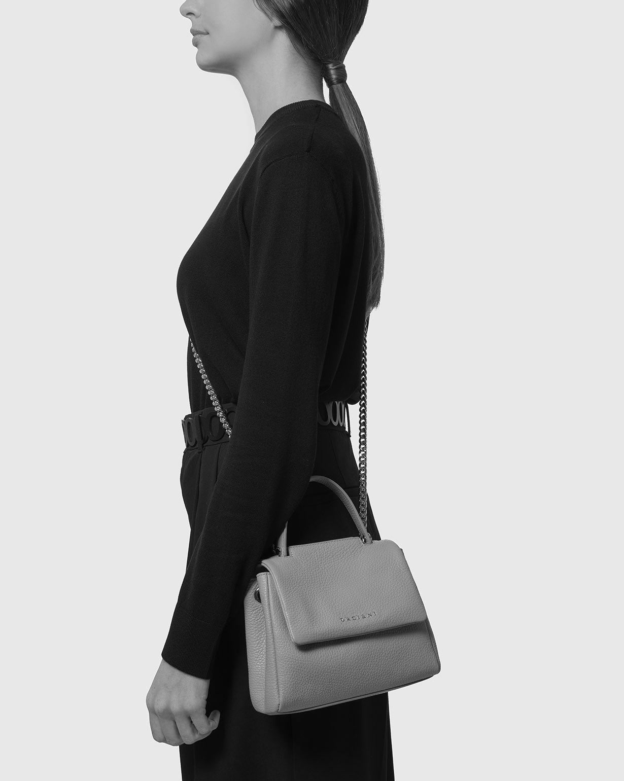 Orciani Sveva Mini Sense Pelle Nero Donna-4
