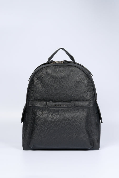 Orciani Black Leather Backpack for Women