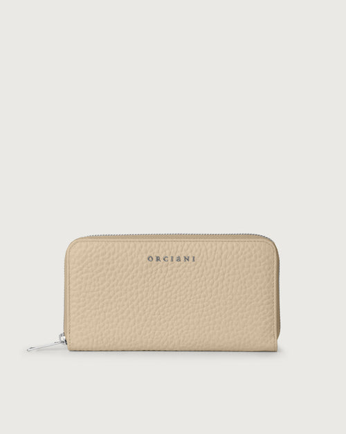 Orciani Large Zip Around Wallet Ivory Woman