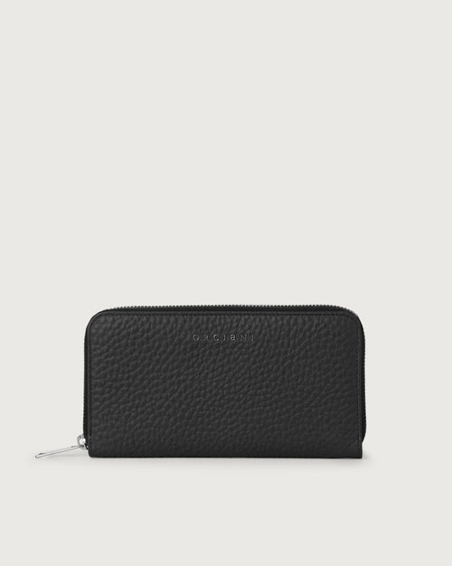 Orciani Large Zip Around Wallet Black Woman