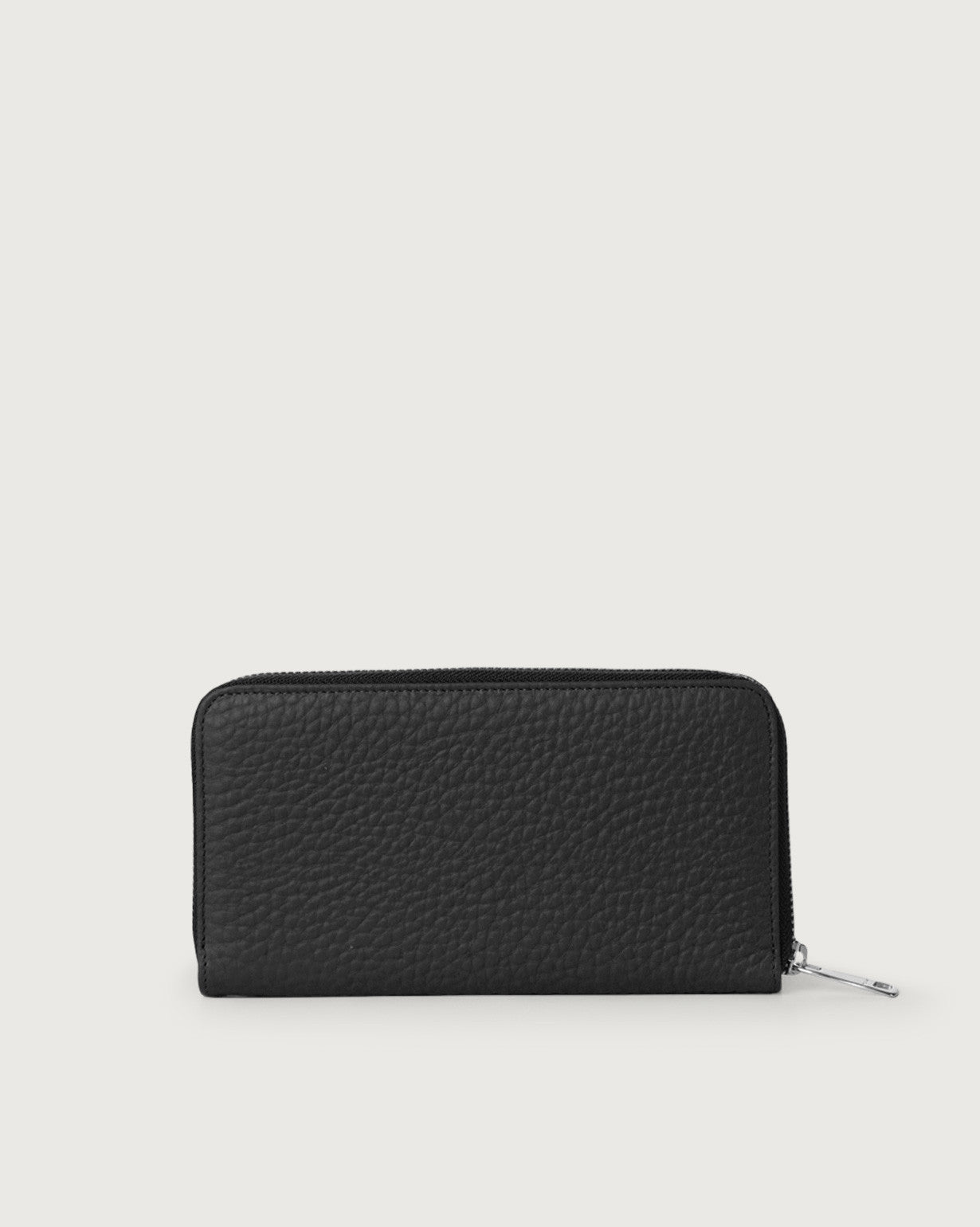 Orciani Large Zip Around Wallet Black Woman-3