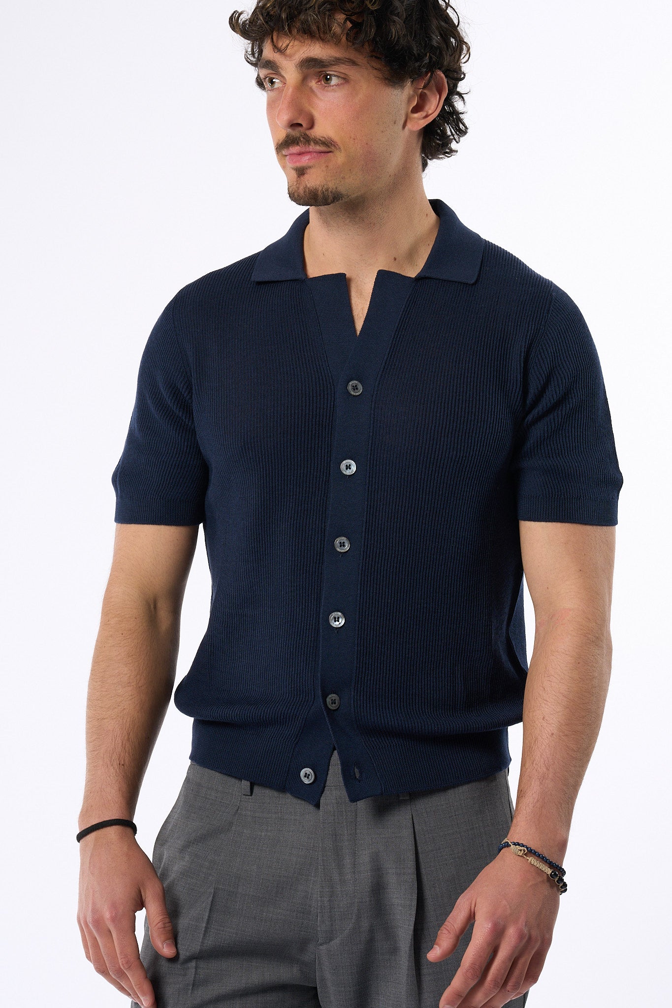 Ottaviani Camicia Costina Seta/cotone Blu Uomo-7
