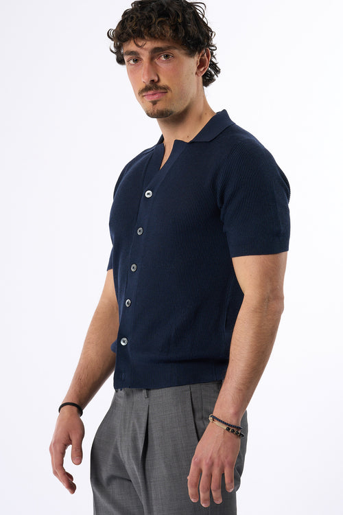 Ottaviani Camicia Costina Seta/cotone Blu Uomo