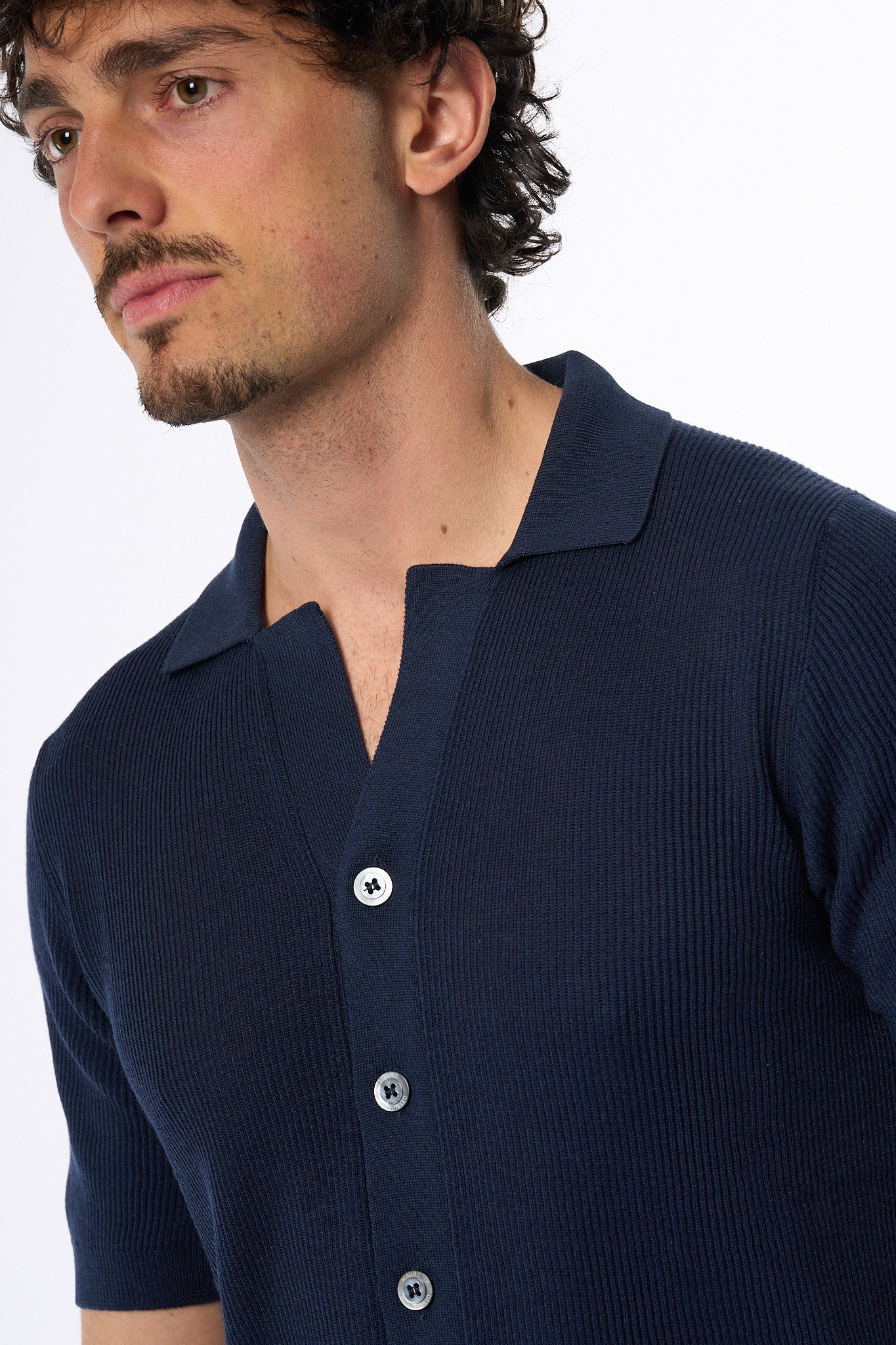 Ottaviani Camicia Costina Seta/cotone Blu Uomo-2