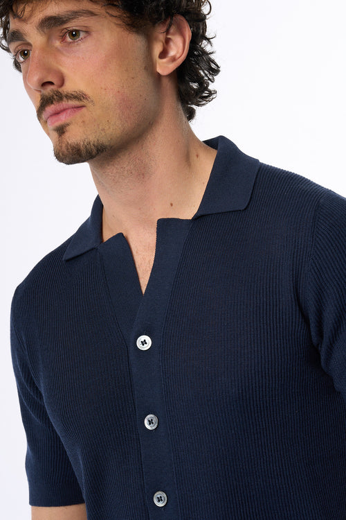 Ottaviani Camicia Costina Seta/cotone Blu Uomo-2