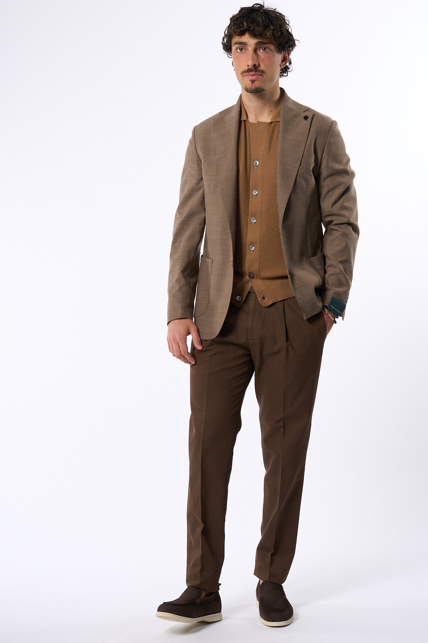Ottaviani Camicia Costina Seta/cotone Desert Uomo-2