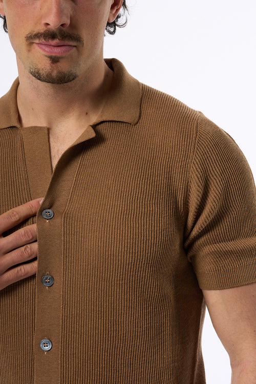 Ottaviani Camicia Costina Seta/cotone Desert Uomo