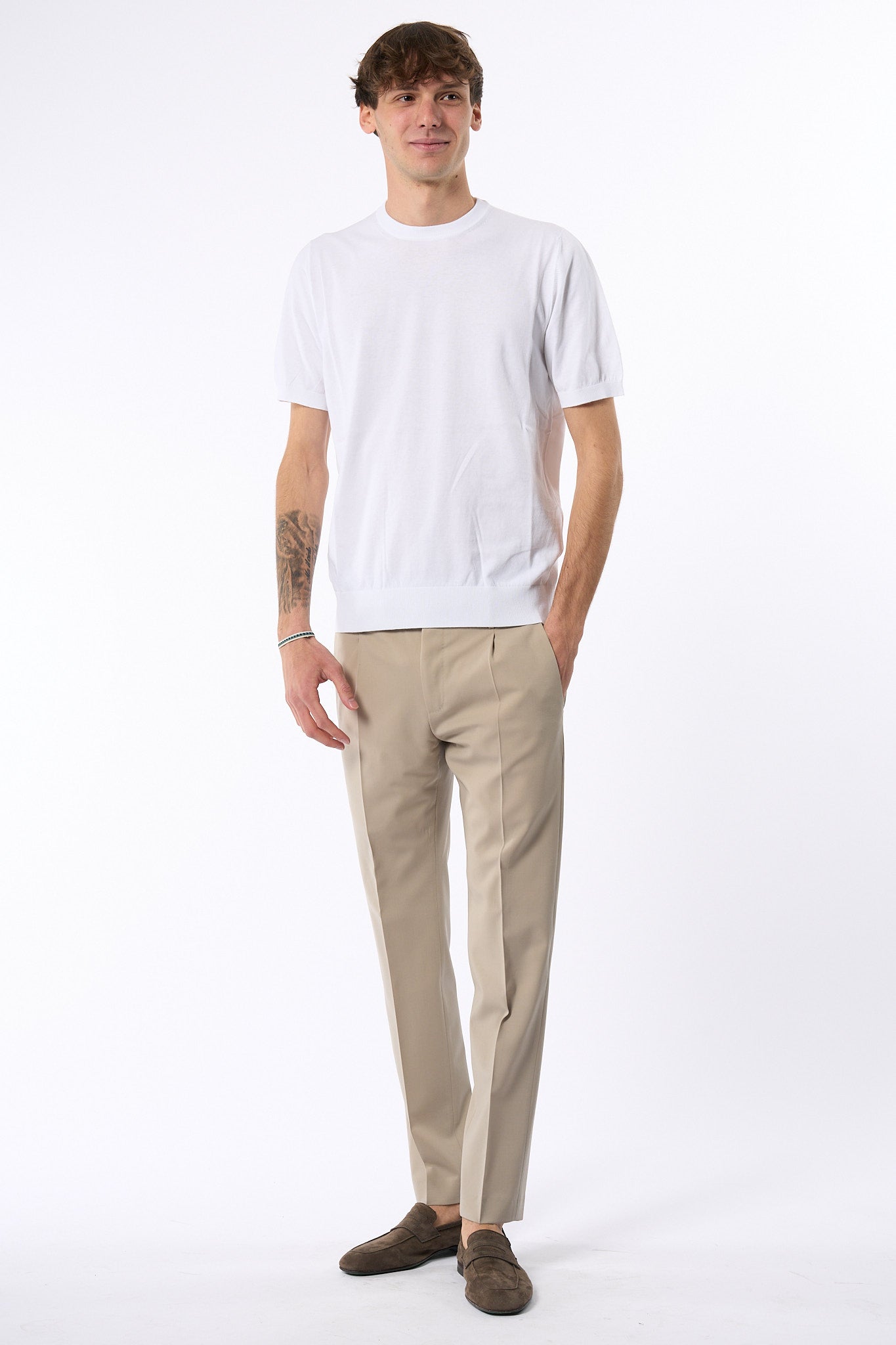 Ottaviani Maglia Manica Corta Giza Calata Bianco Uomo-3