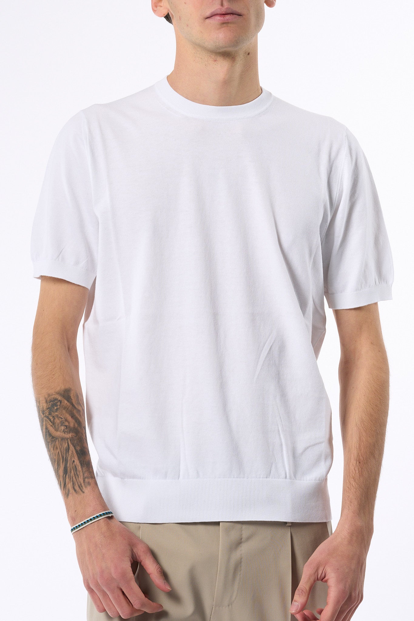Ottaviani Maglia Manica Corta Giza Calata Bianco Uomo-5
