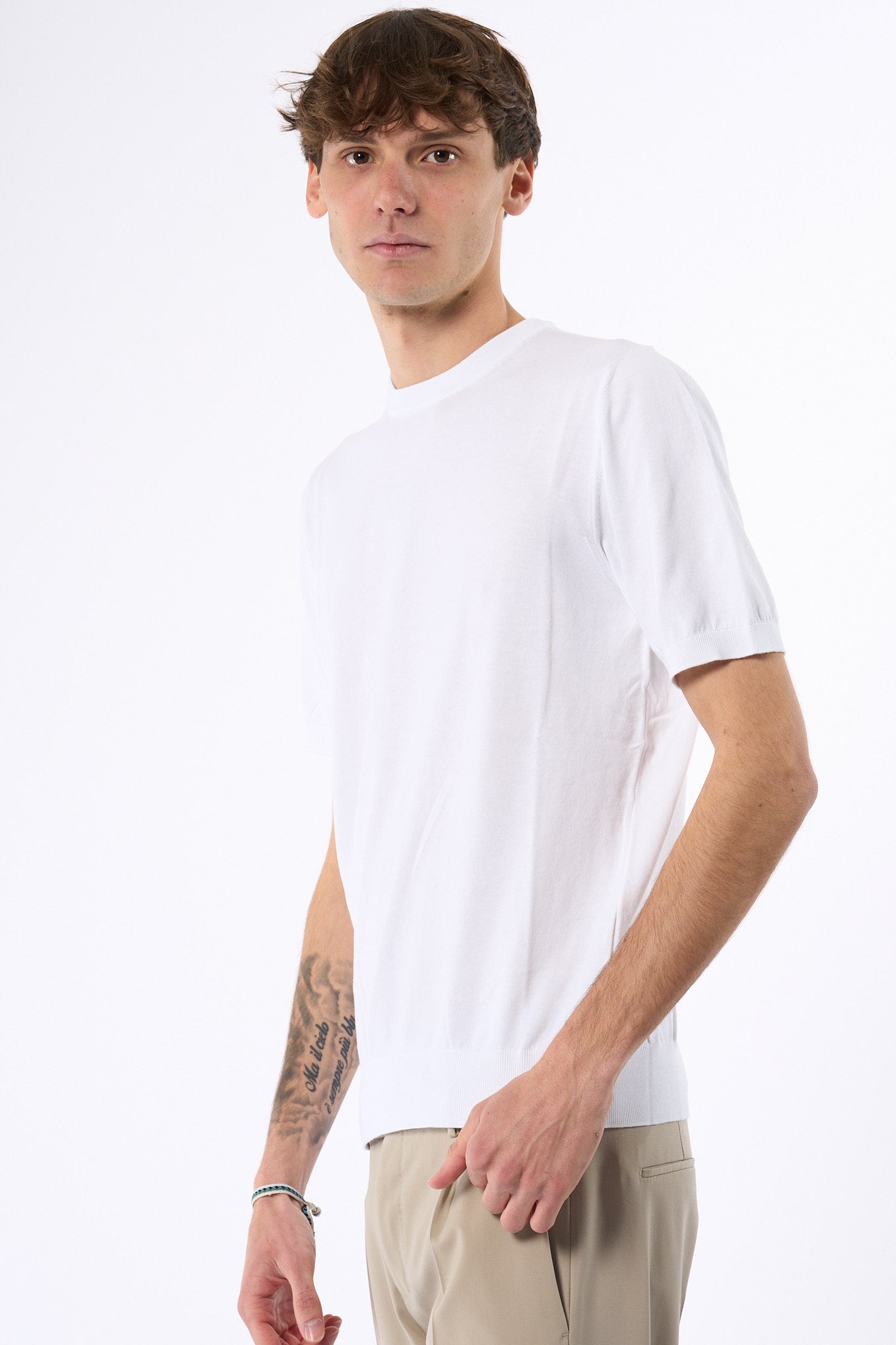 Ottaviani Maglia Manica Corta Giza Calata Bianco Uomo-1