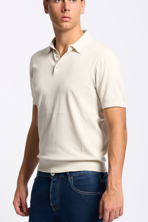 Ottaviani Polo Cotone Giza Avorio Uomo