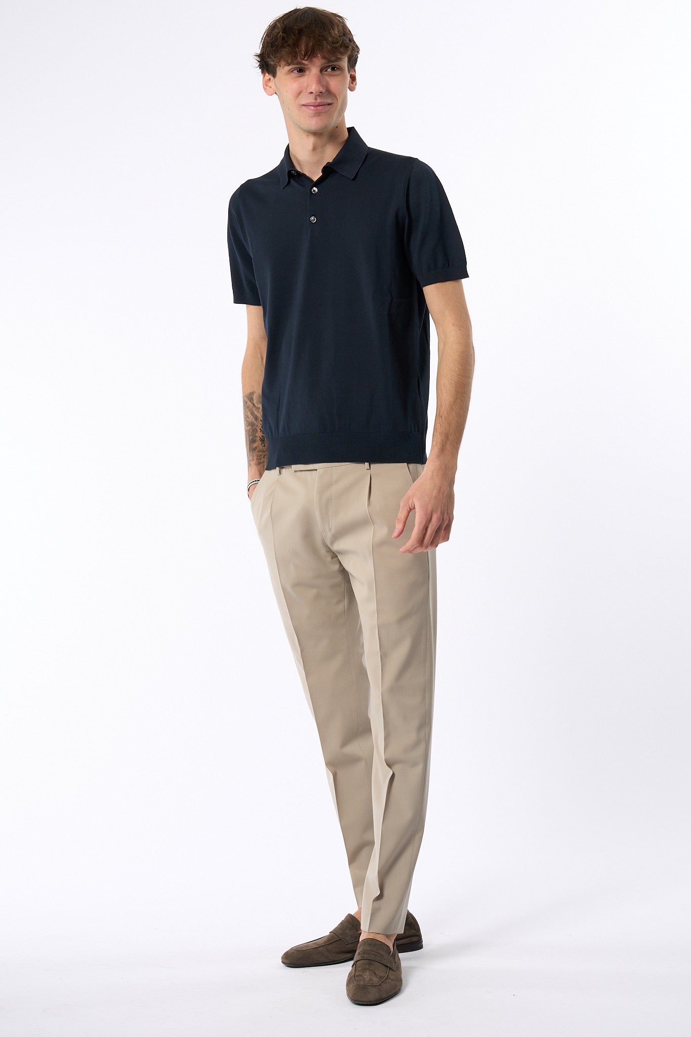 Ottaviani Polo Giza Blu Uomo-3
