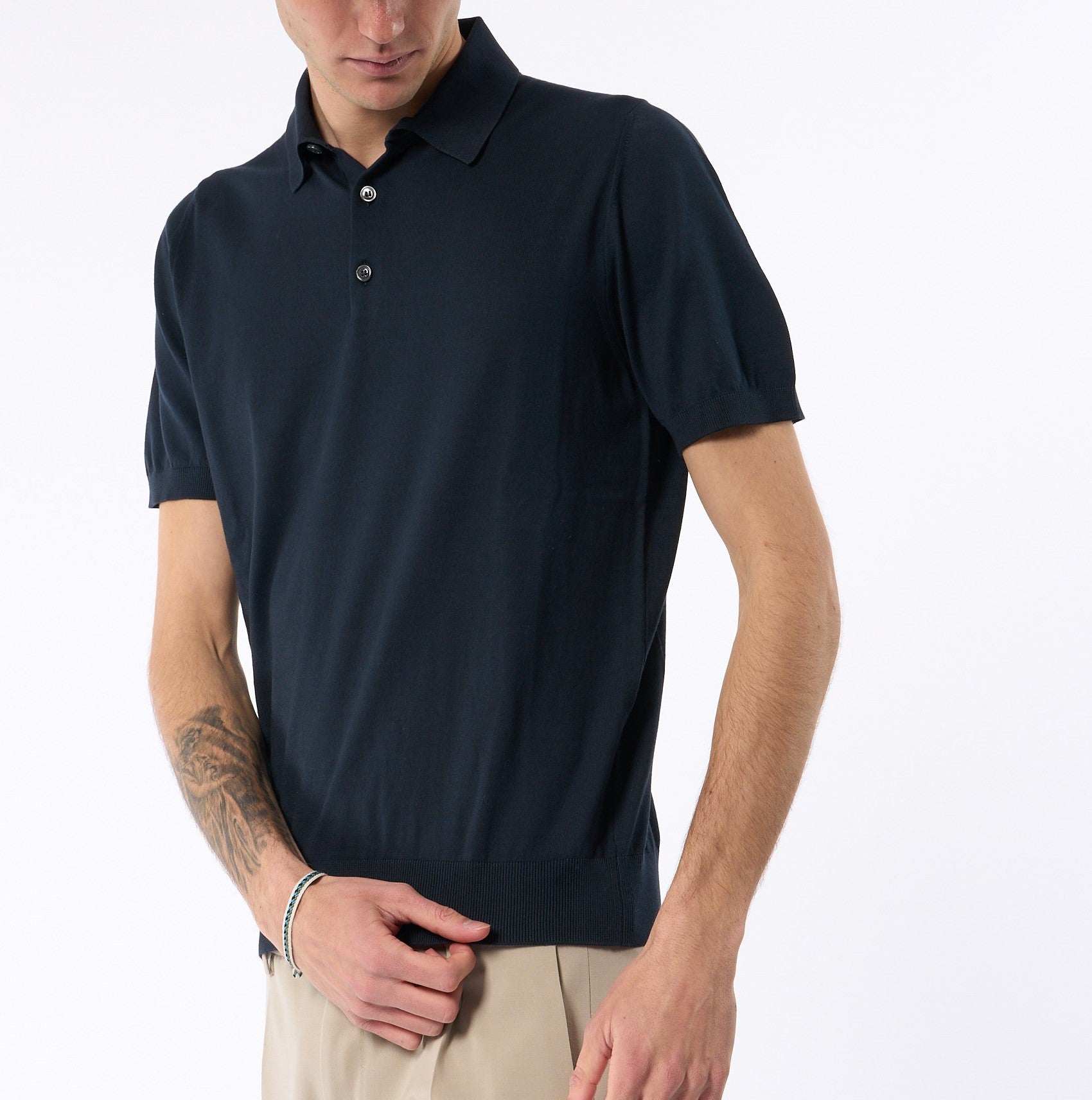 Ottaviani Polo Giza Blu Uomo-7