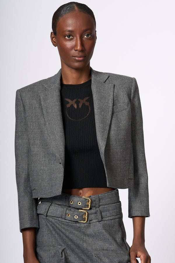 Pinko Godzilla Spencer Jacket Gray Woman-2