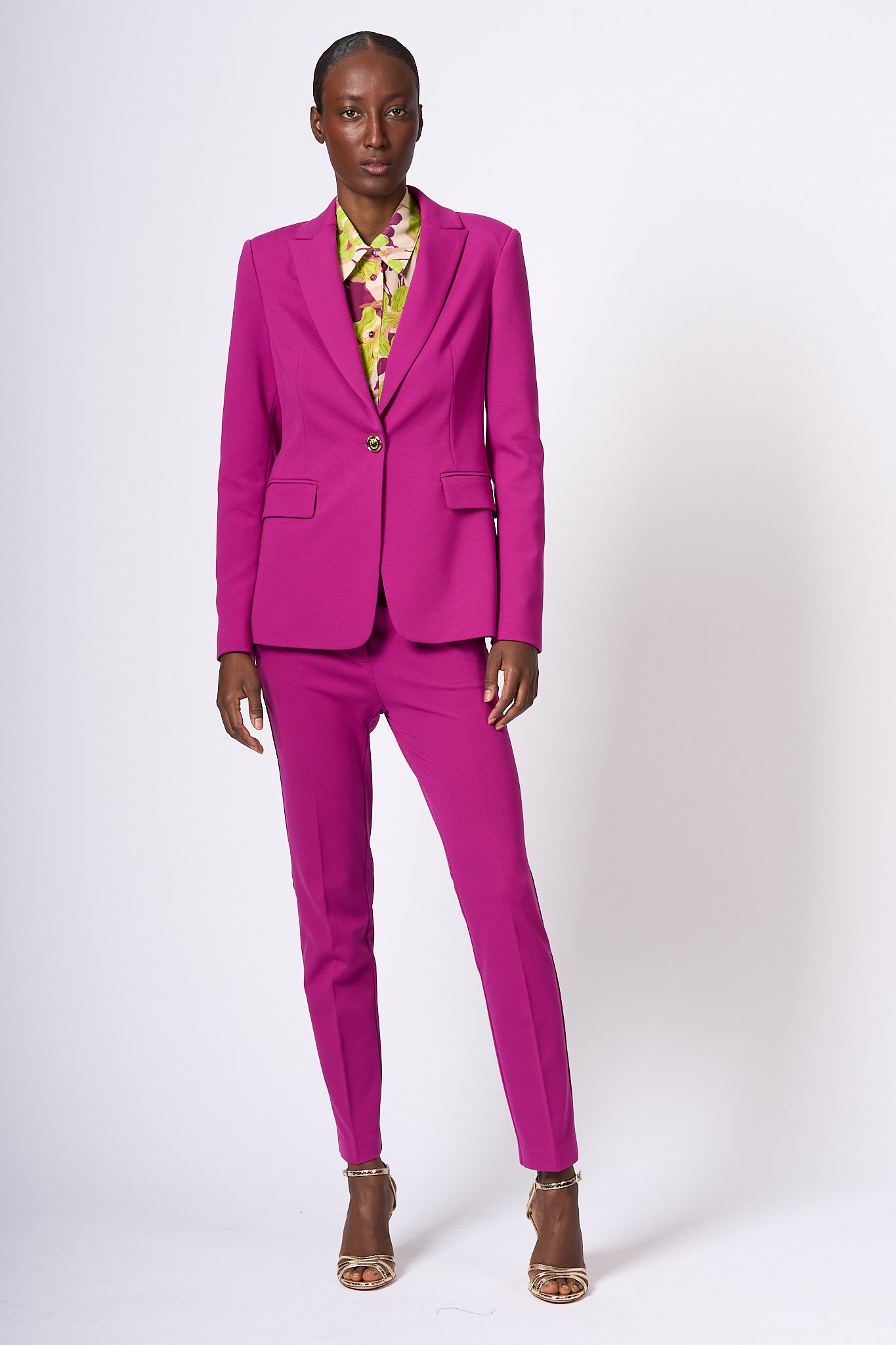 Purple Long Jacket Trousers 2-Piece Belt Women's Spring and Autumn Waist  Set Temperament Suit Black Suit S : Amazon.co.uk: Fashion