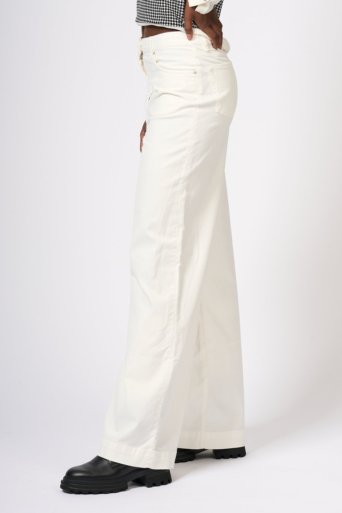 Pinko Pantalone Wendy Wide Leg Bianco Donna-4