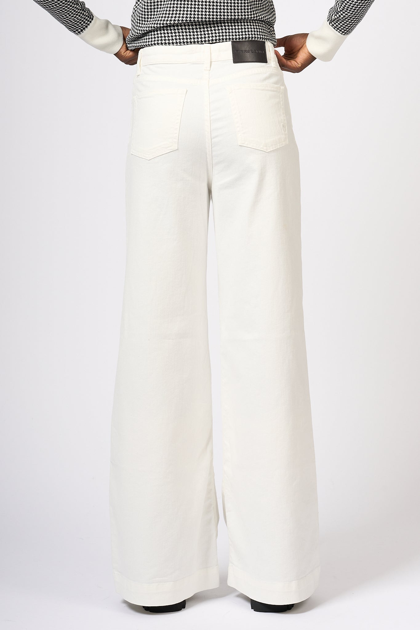 Pinko Pantalone Wendy Wide Leg Bianco Donna-5