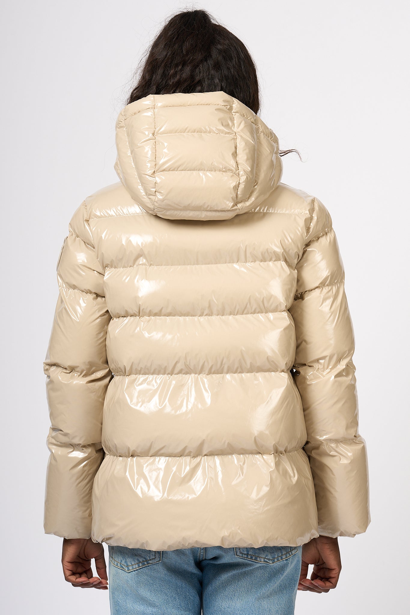 Pinko Eleodoro Crystal Beige Down Jacket Women-7