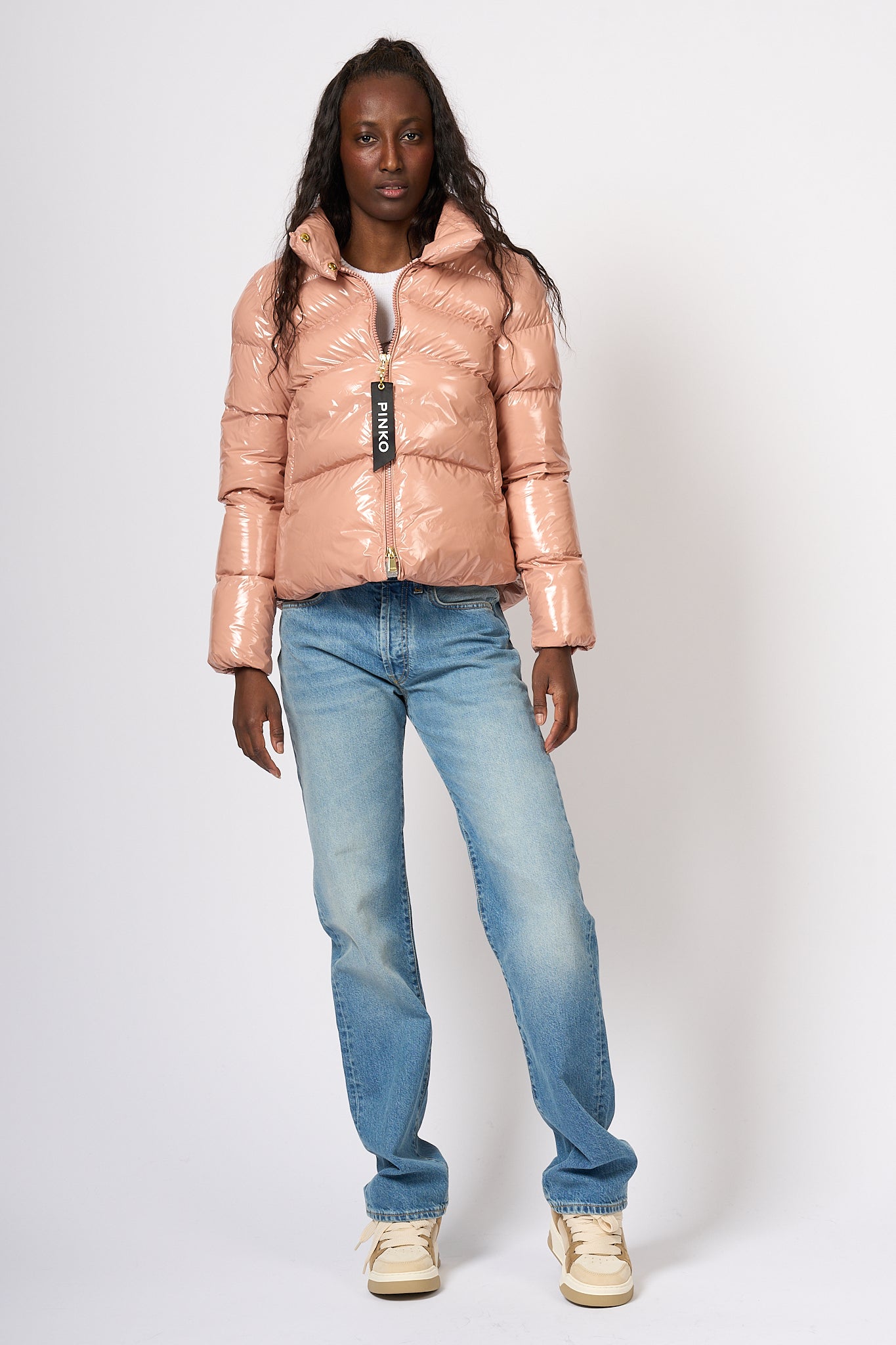 Pinko Mirco Short Down Jacket Pink Women-3