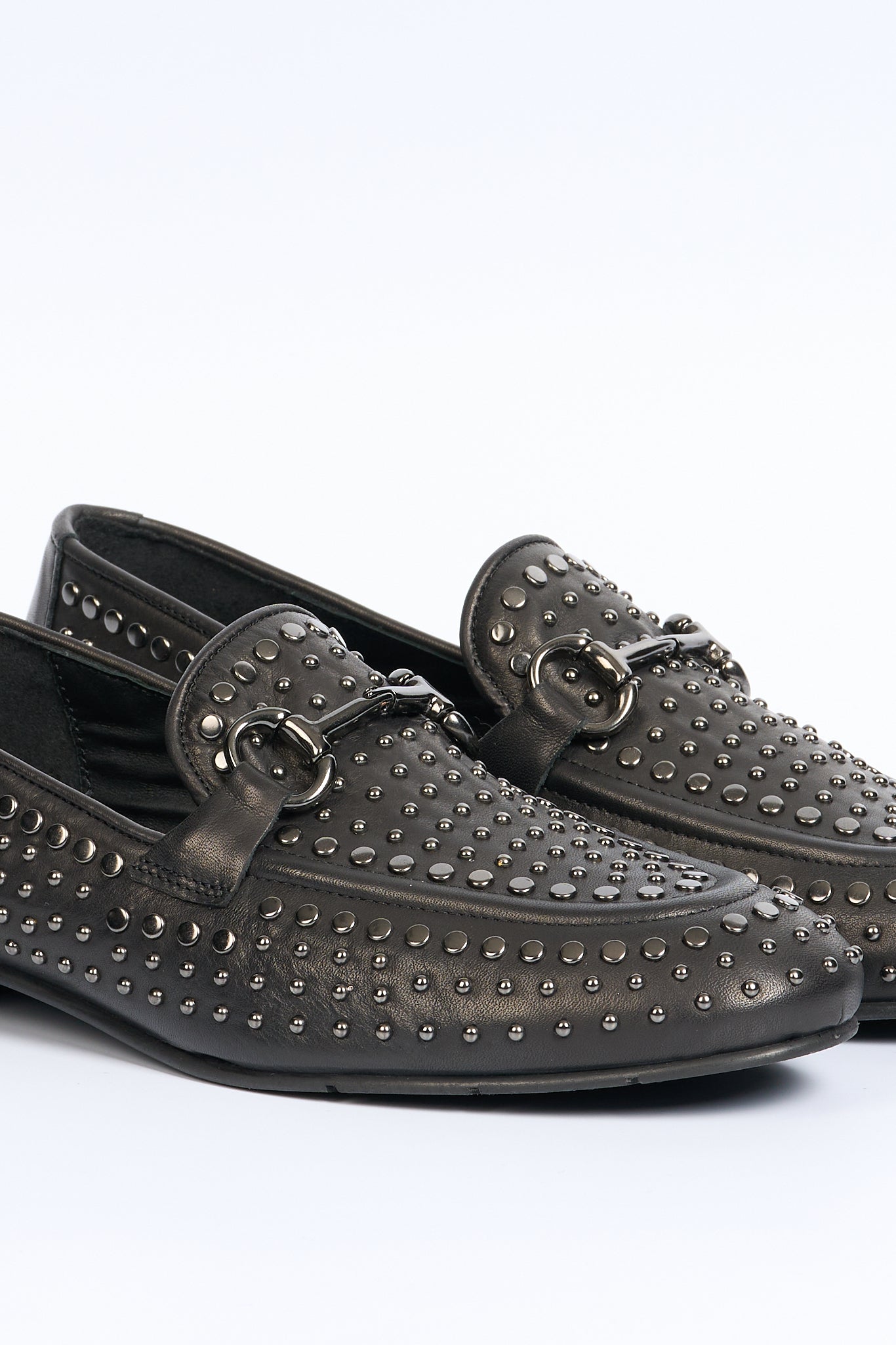 Venetian Poems Studded Moccasin Black Women-4