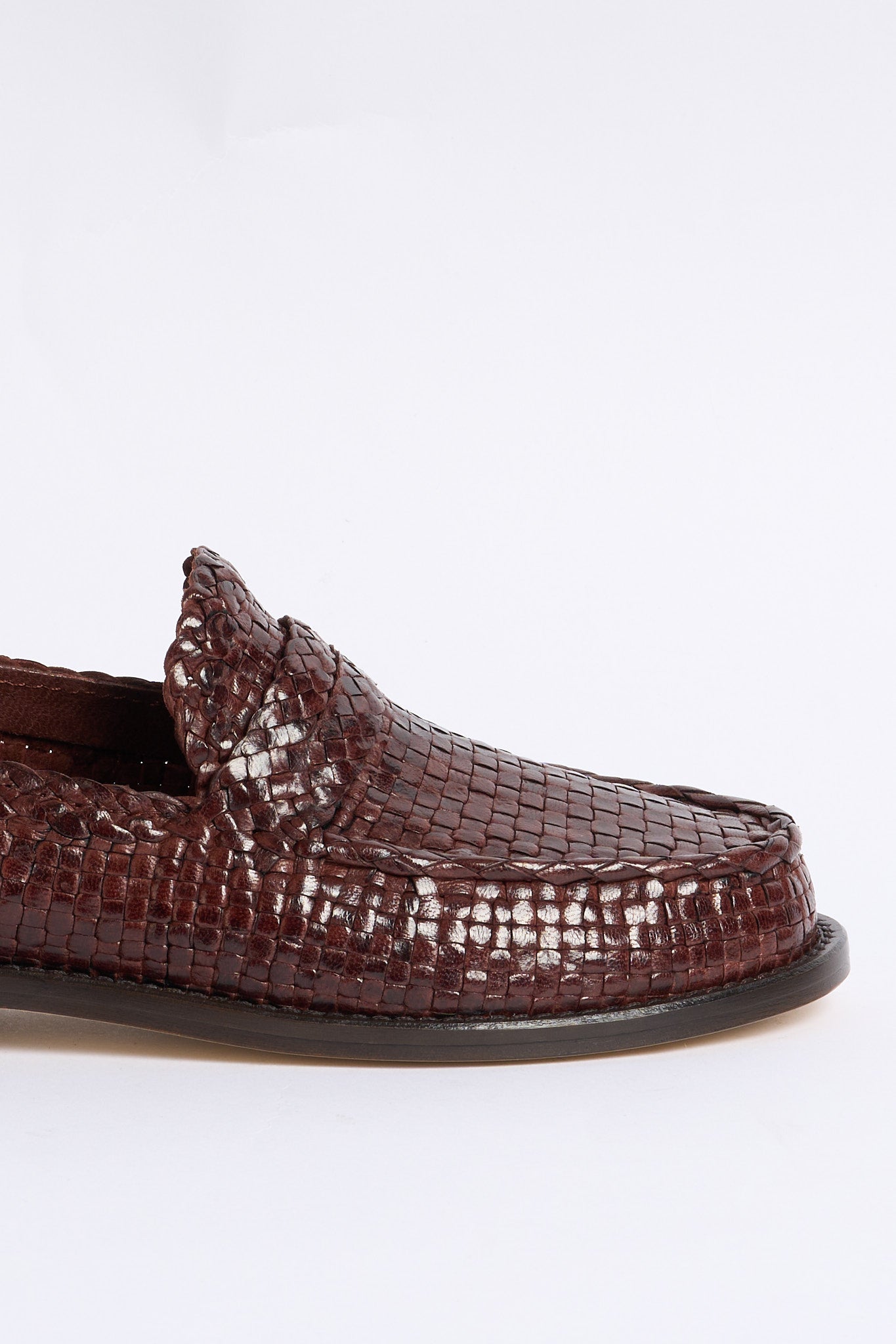 Poeve Mocassino Maverick Intrecciato Marrone Donna-2